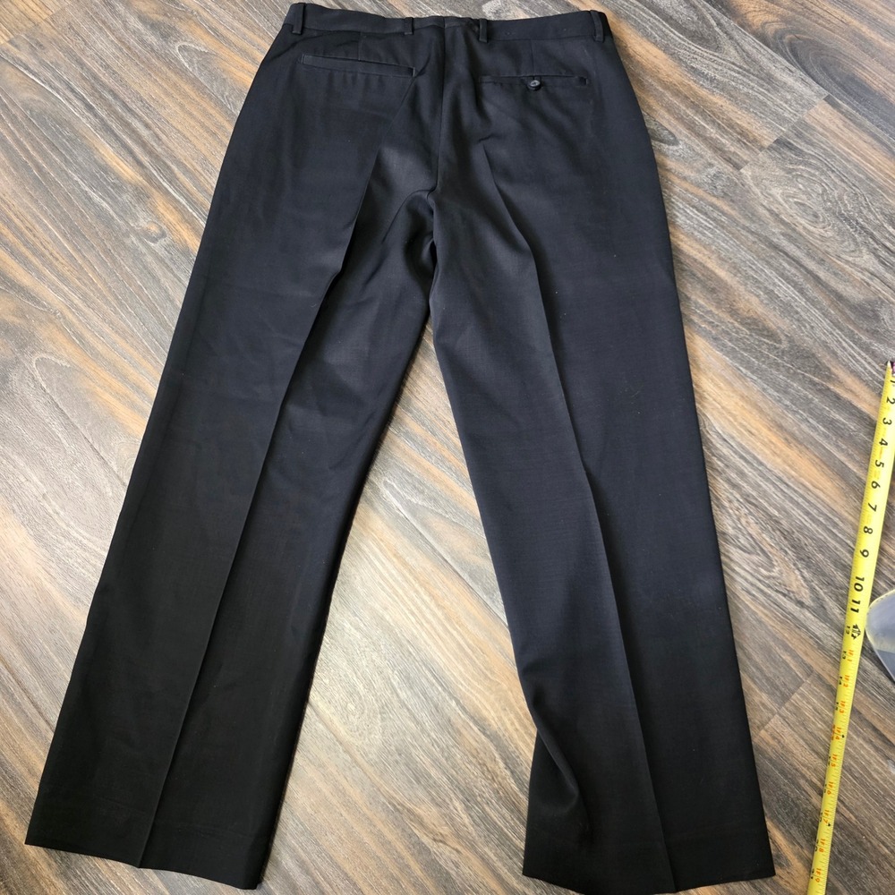 Banana Republic Mens 100% Wool Dress Pants Black Flat Front Straight 33x32 - Picture 10 of 10